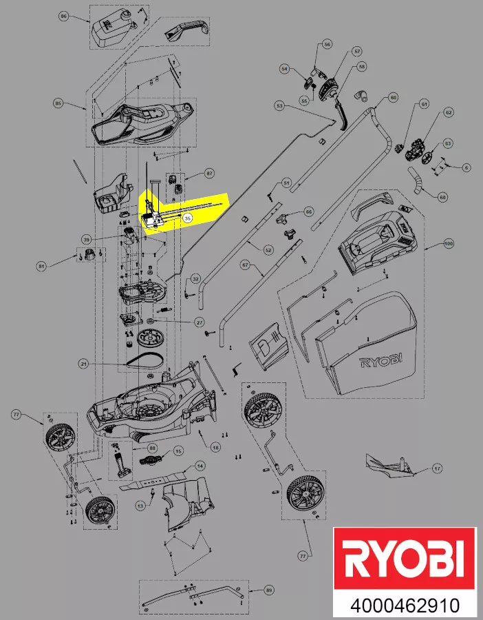 module électronique tondeuse à gazon réf. 5131042253 Ryobi